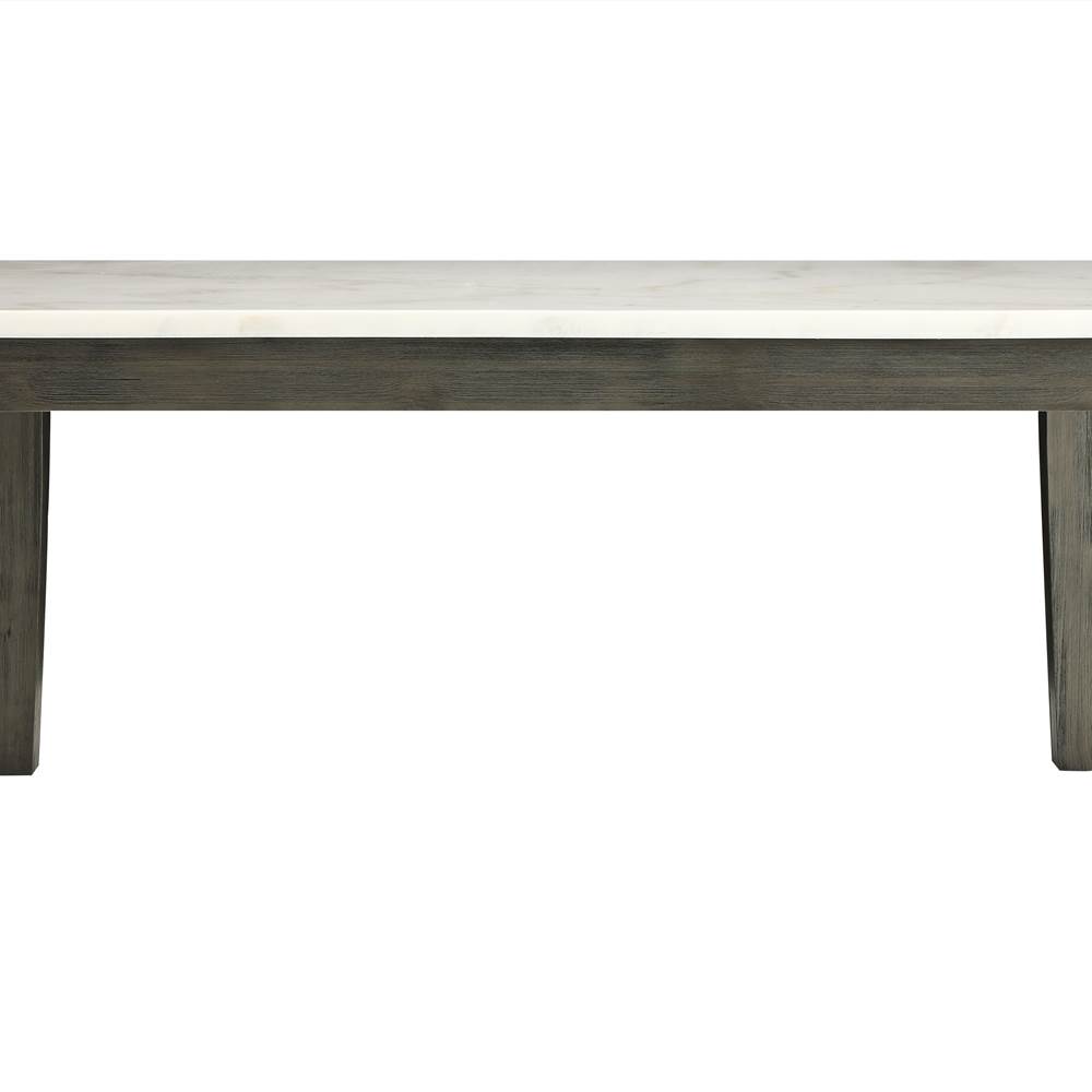 ACME Merel 64" Dining Table with Marble Tabletop White