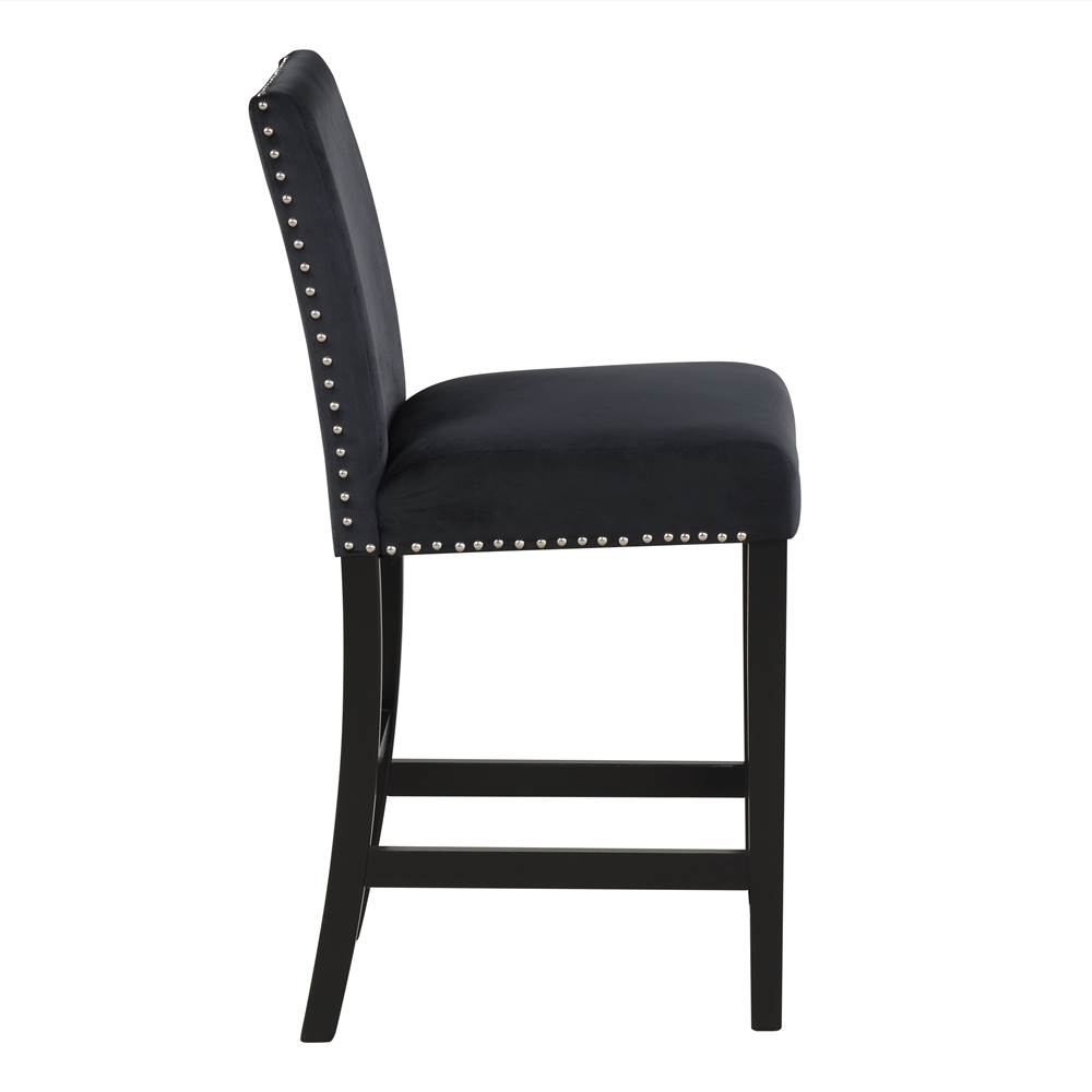 5 Piece Counter Height Dining Table Set with 4 Chairs Black