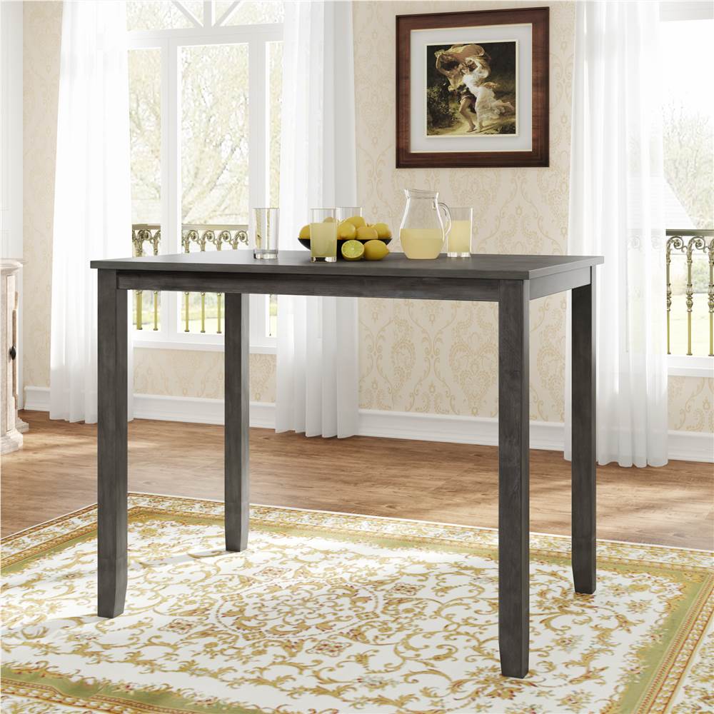 TREXM Wood Farmhouse Counter Height Dining Table, for Restaurant, Cafe, Tavern, Living Room - Gray