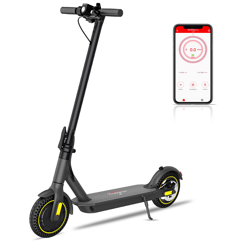HappyRun HR365 MAX Folding Electric Scooter 10 inch Honeycomb	Tire 10.4Ah Battery 350W Brushless Motor 25km/h Max Speed up to 35KM Range Electronic + Disc Brake - Black
