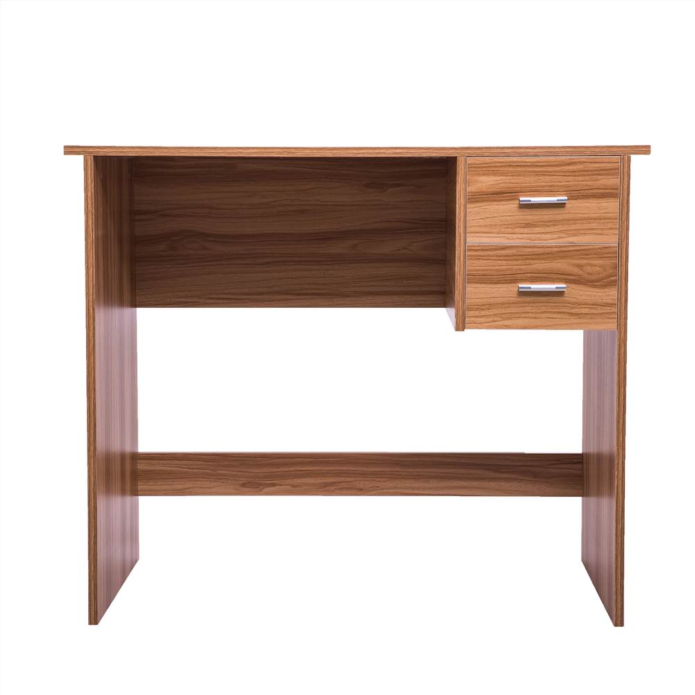 Home Office Computer Desk with 2 Pull-Out Storage Drawers and Stable Wooden Frame, for Game Room, Study Room, Small Space - Oak