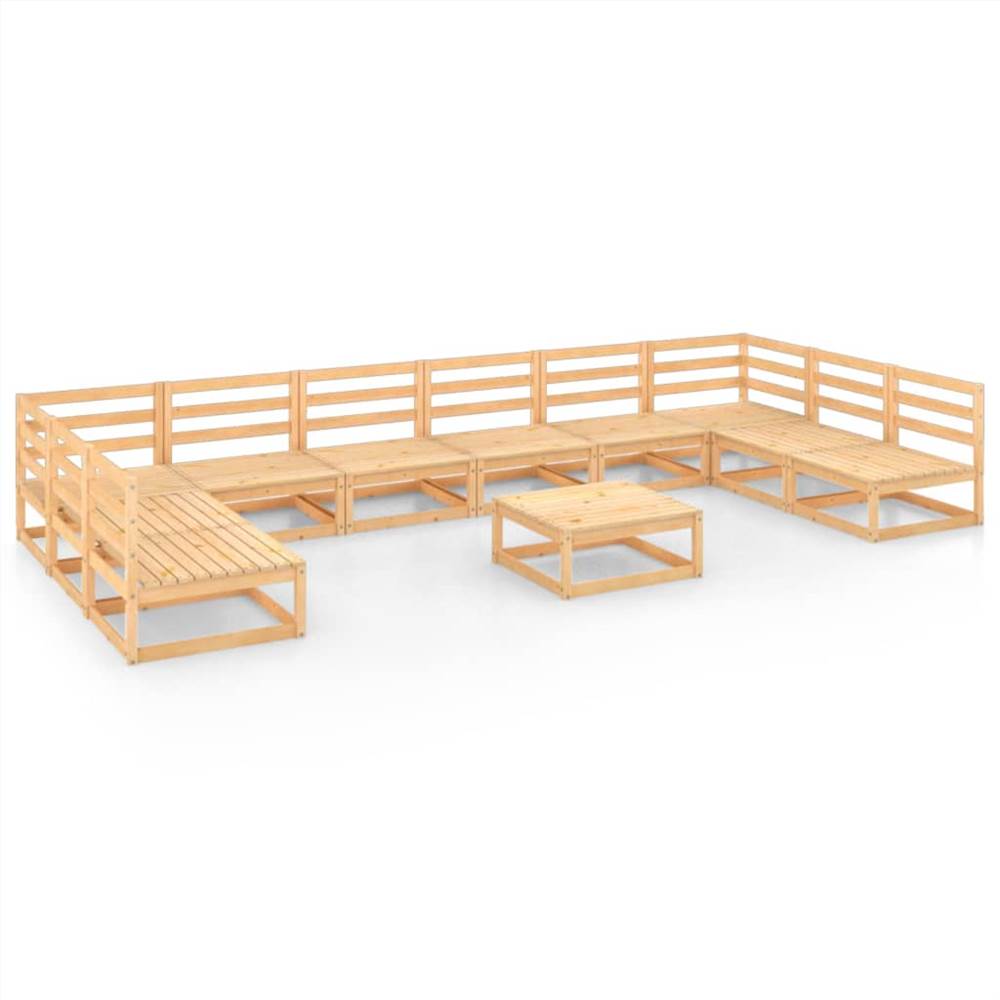 

11 Piece Garden Lounge Set Solid Pinewood