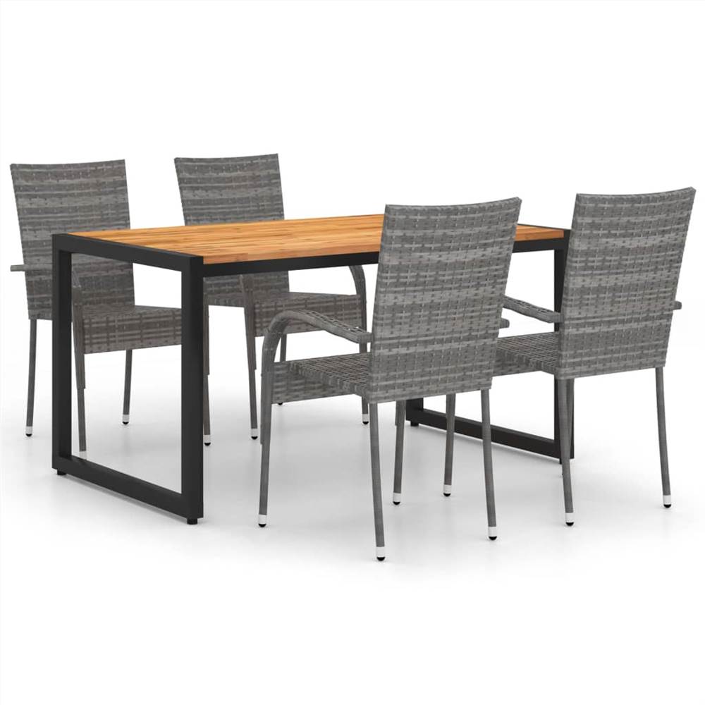 

5 Piece Garden Dining Set Grey