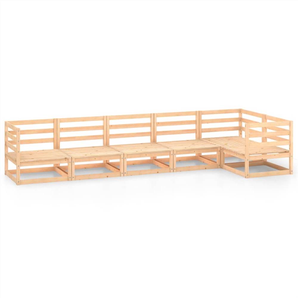 

6 Piece Garden Lounge Set Solid Pinewood