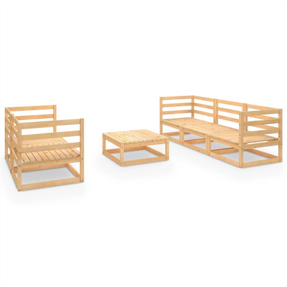 

6 Piece Garden Lounge Set Solid Pinewood