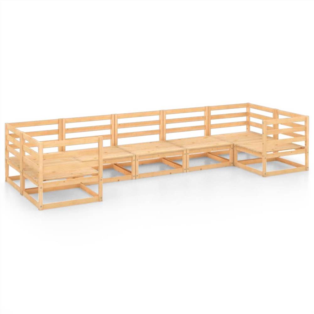 

7 Piece Garden Lounge Set Solid Pinewood