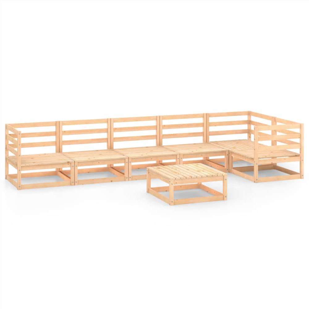 

7 Piece Garden Lounge Set Solid Pinewood