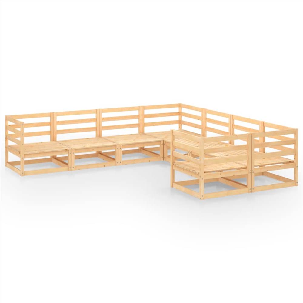 

8 Piece Garden Lounge Set Solid Pinewood
