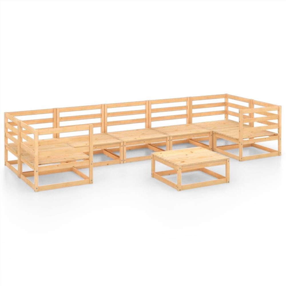 

8 Piece Garden Lounge Set Solid Pinewood
