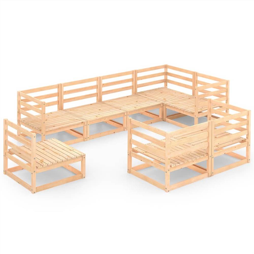 

8 Piece Garden Lounge Set Solid Pinewood