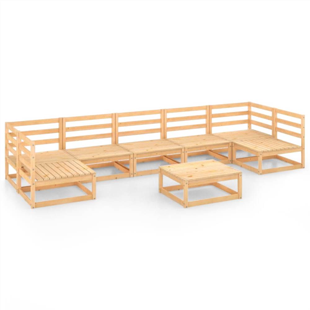

8 Piece Garden Lounge Set Solid Pinewood