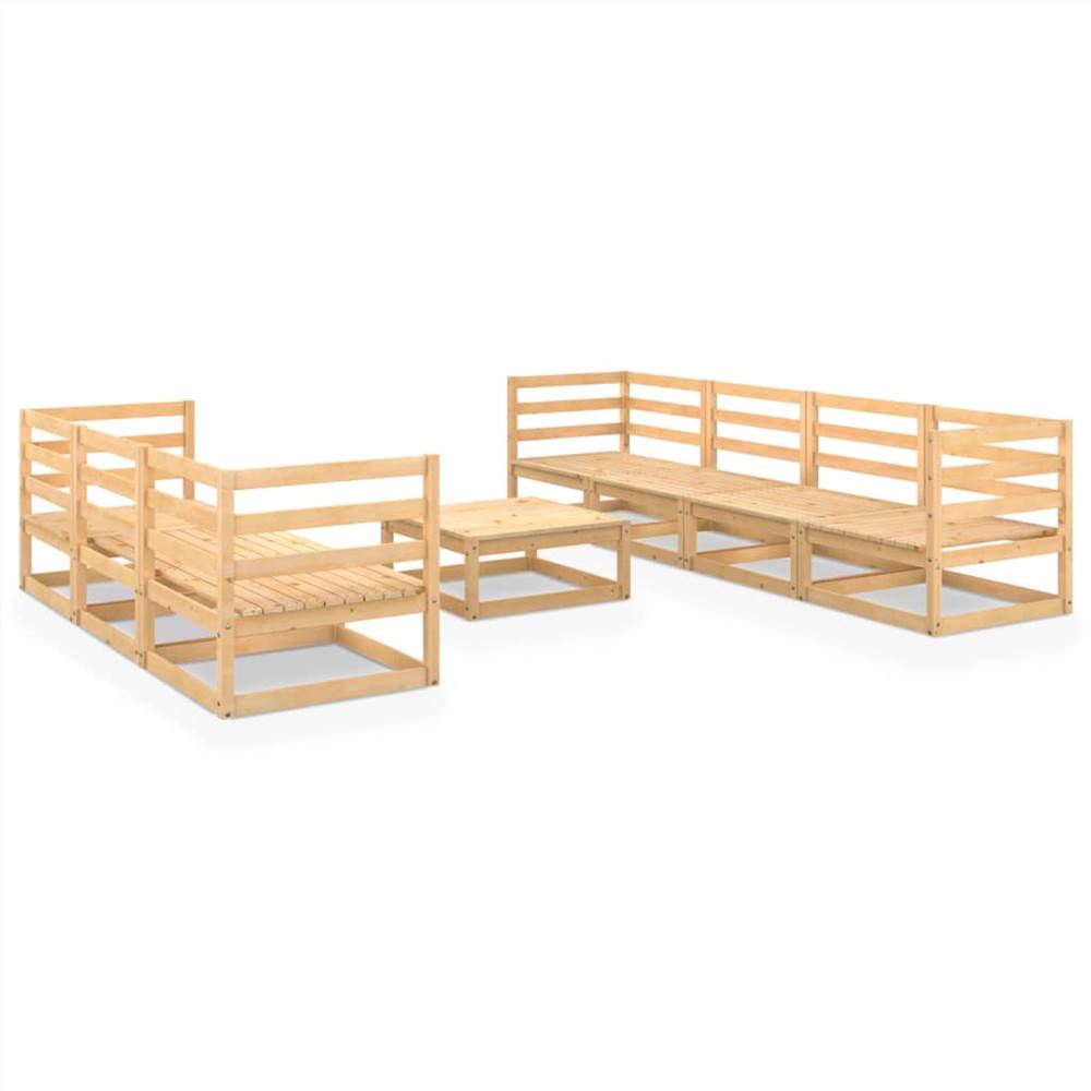 

8 Piece Garden Lounge Set Solid Pinewood