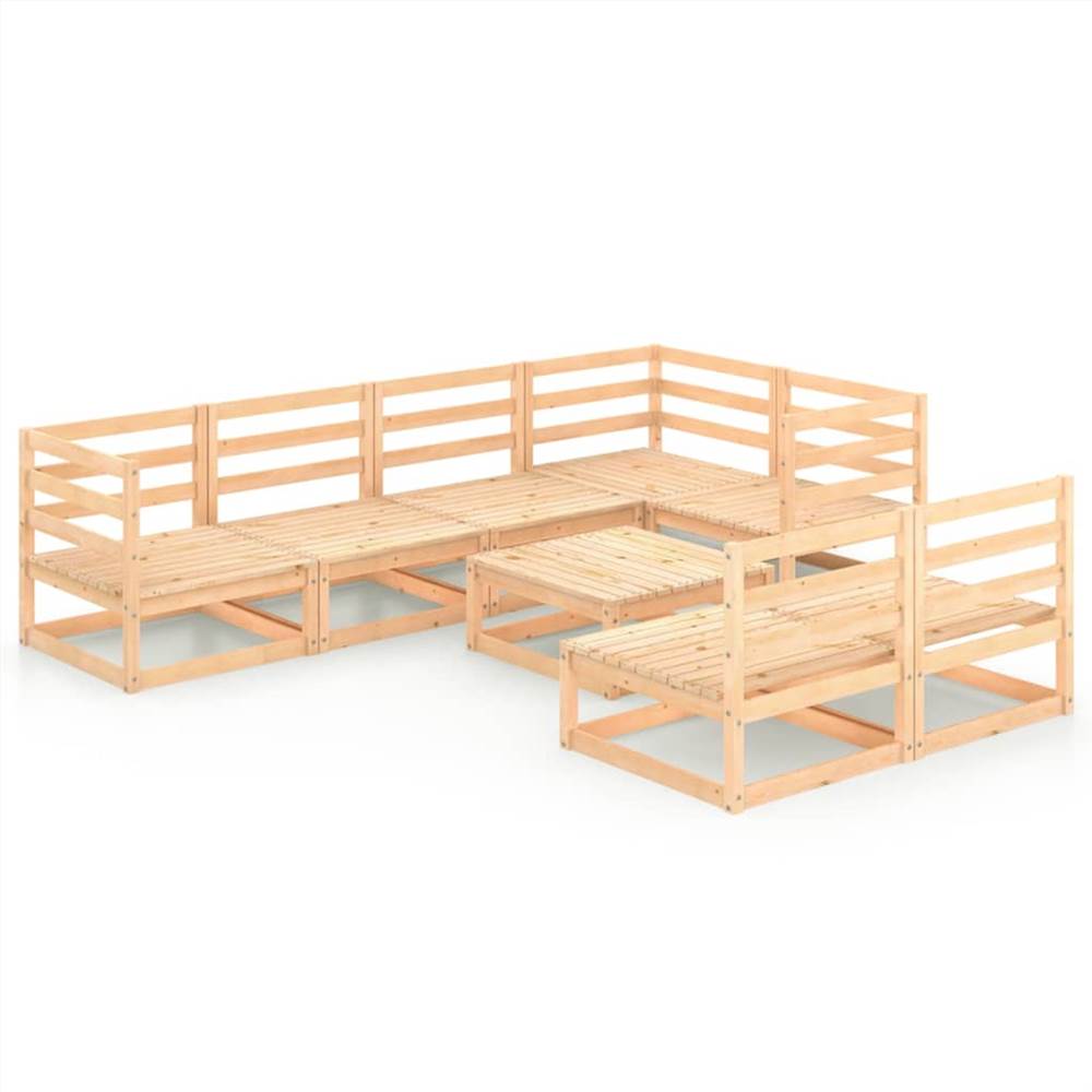 

8 Piece Garden Lounge Set Solid Pinewood