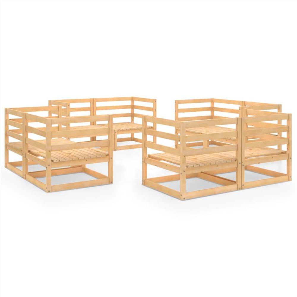

8 Piece Garden Lounge Set Solid Pinewood
