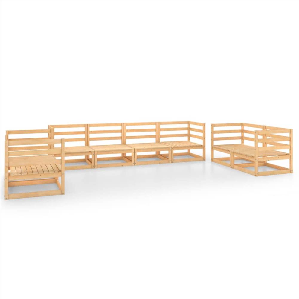 

8 Piece Garden Lounge Set Solid Pinewood