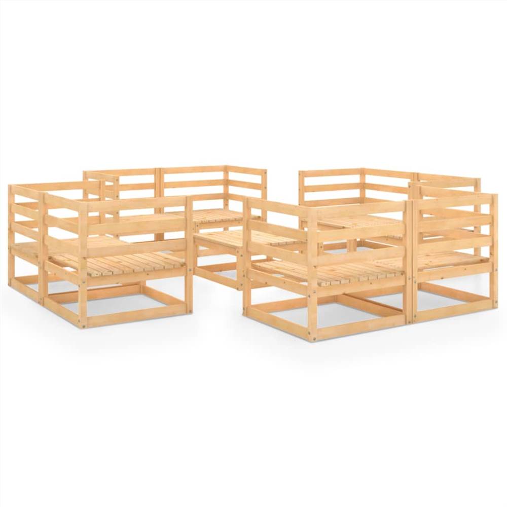 

9 Piece Garden Lounge Set Solid Pinewood