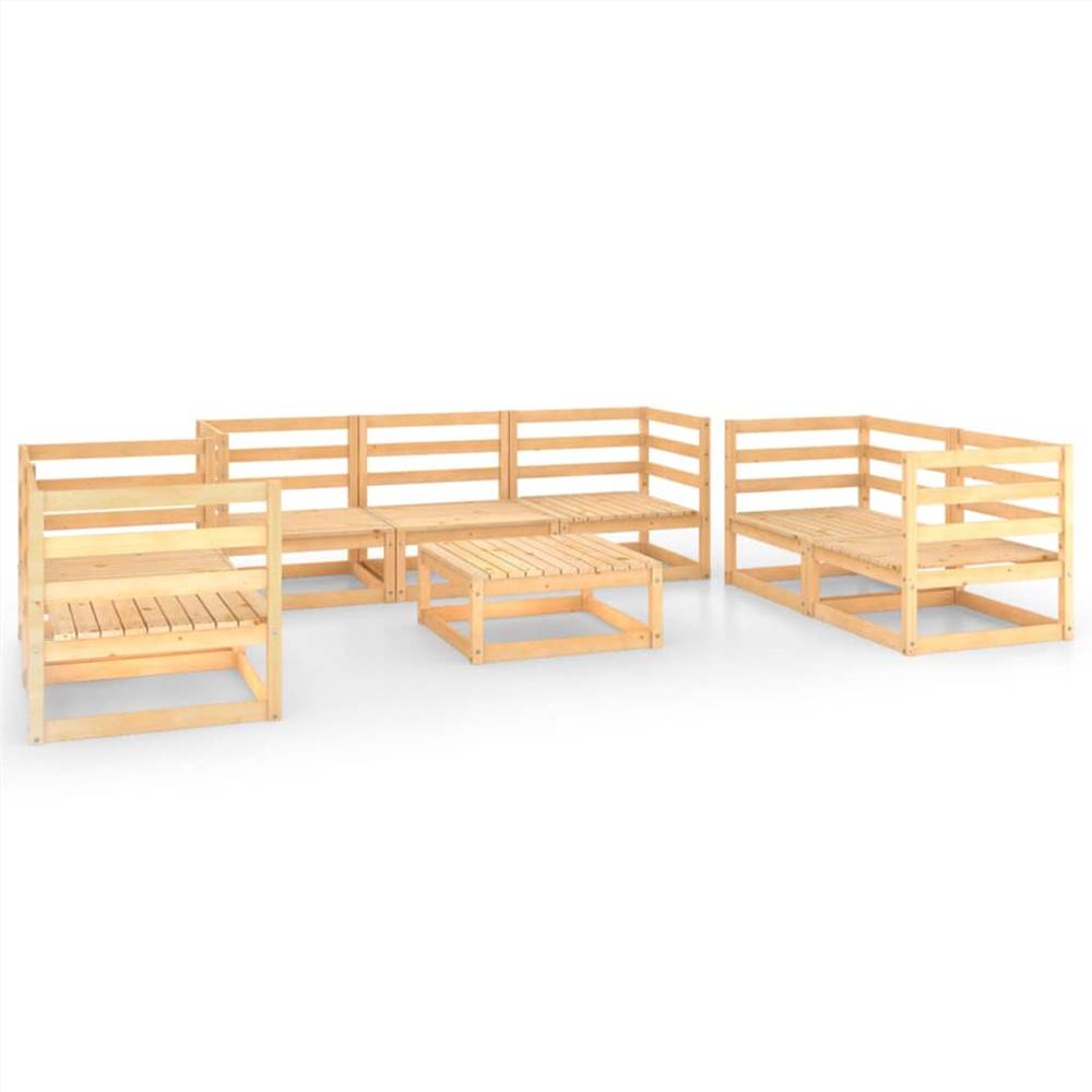 

9 Piece Garden Lounge Set Solid Pinewood