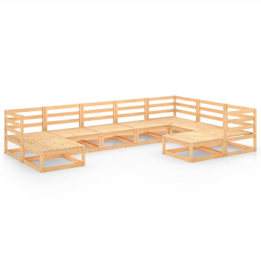 

9 Piece Garden Lounge Set Solid Pinewood