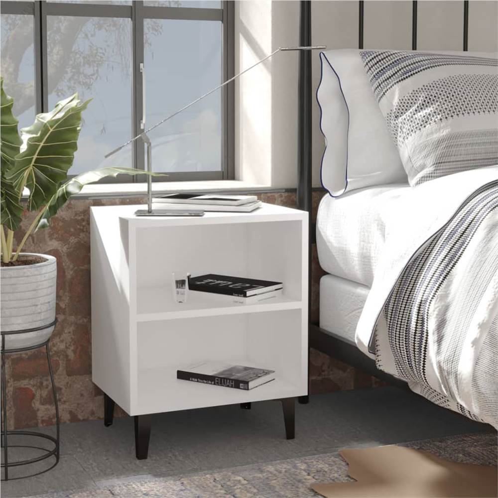 

Bed Cabinet with Metal Legs White 40x30x50 cm
