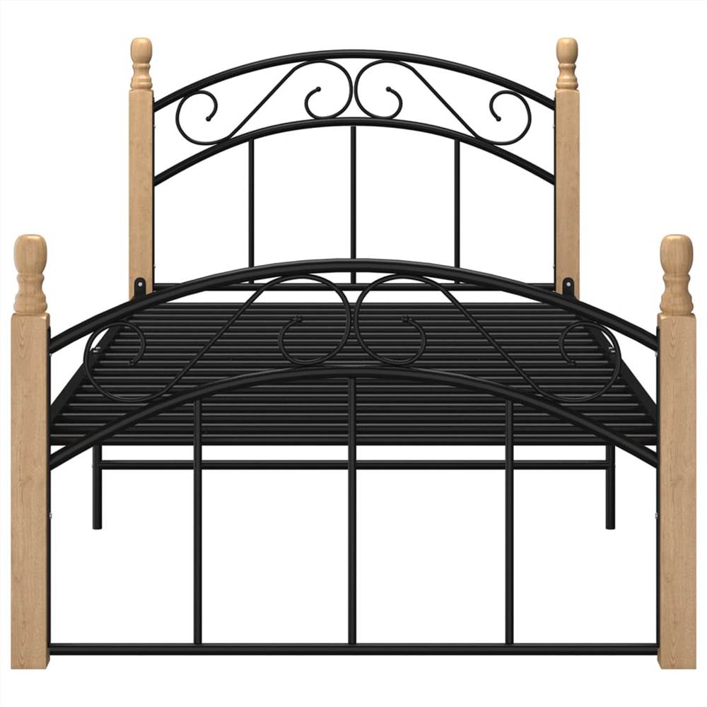 bed-frame-black-metal-and-solid-oak-wood-90x200-cm