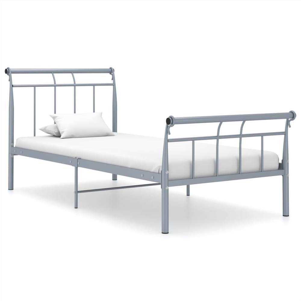 

Bed Frame Grey Metal 100x200 cm