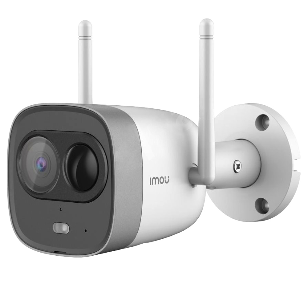 IMOU New Bullet Caméra de sécurité extérieure 1080P HD Vision nocturne IP67 Résistant aux intempéries Moniteur de sécurité pour entreprise à domicile - Blanc