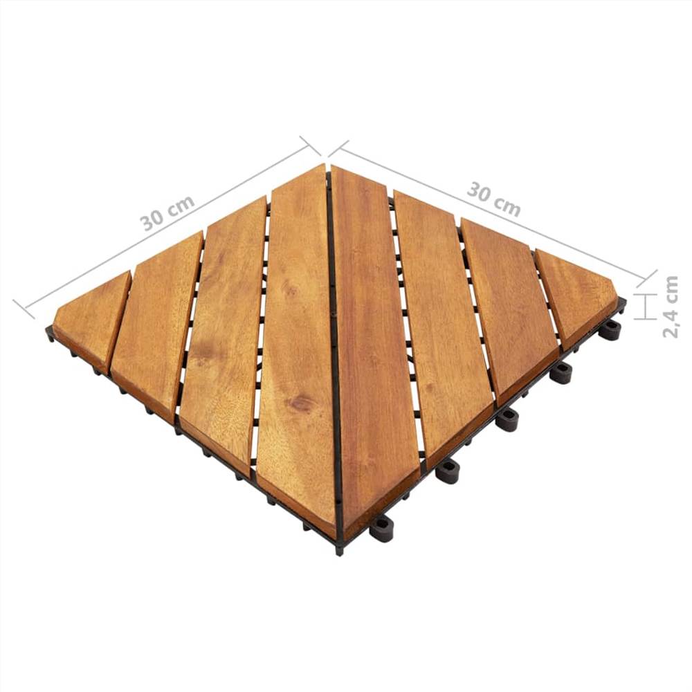 Decking Tiles 10 pcs 30x30 cm Solid Acacia Wood