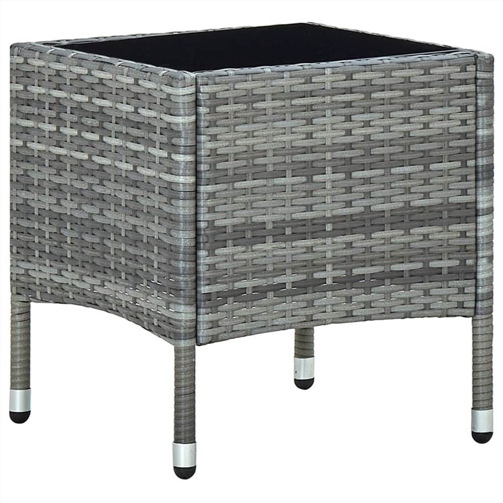 

Garden Table Grey 40x40x45 cm Poly Rattan