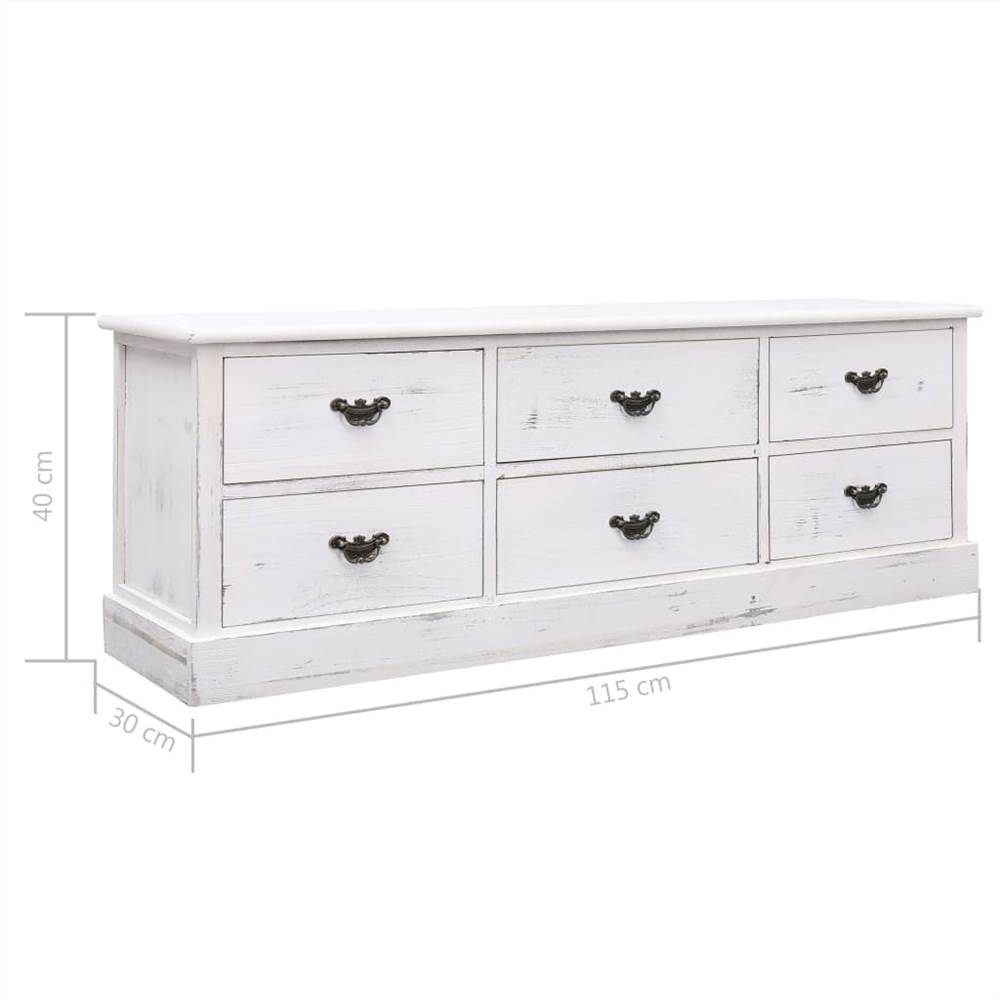 Hall Bench Antique White 115x30x40 cm Wood
