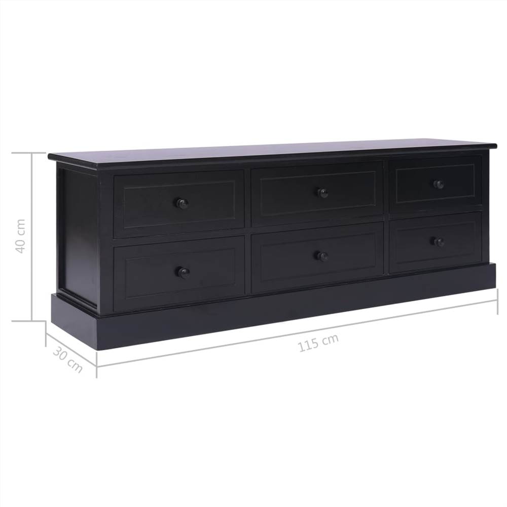 Hall Bench Black 115x30x40 cm Wood