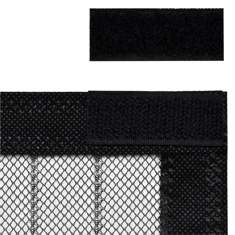 Insect Door Curtains 2 pcs with Magnet Blocks Black 220x130 cm