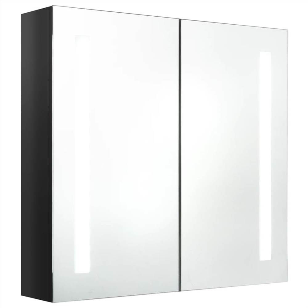 LED Bathroom Mirror Shining Black 62x14x60 cm