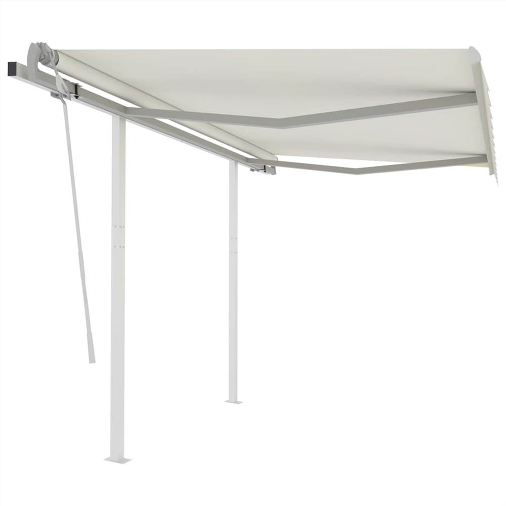 

Manual Retractable Awning with Posts 3.5x2.5 m Cream