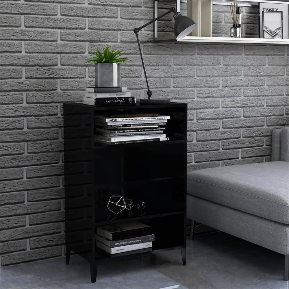 

Sideboard High Gloss Black 57x35x90 cm Chipboard