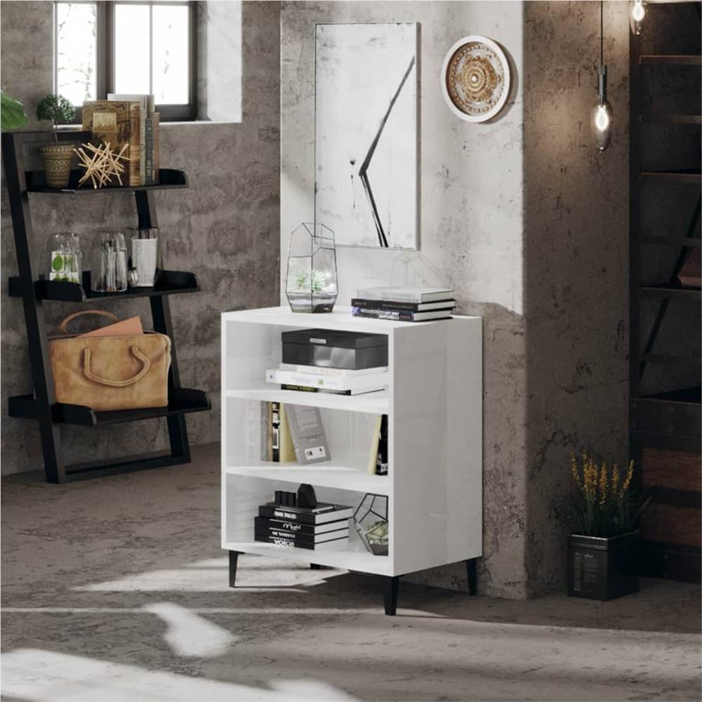 

Sideboard High Gloss White 57x35x70 cm Chipboard