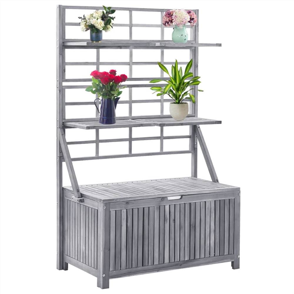 

Storage Box with Trellis Grey 99x55x160 cm Solid Acacia Wood