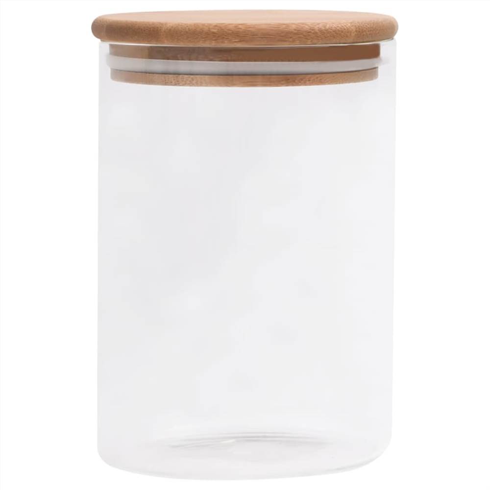 Storage Glass Jars with Bamboo Lid 4 pcs 800 ml