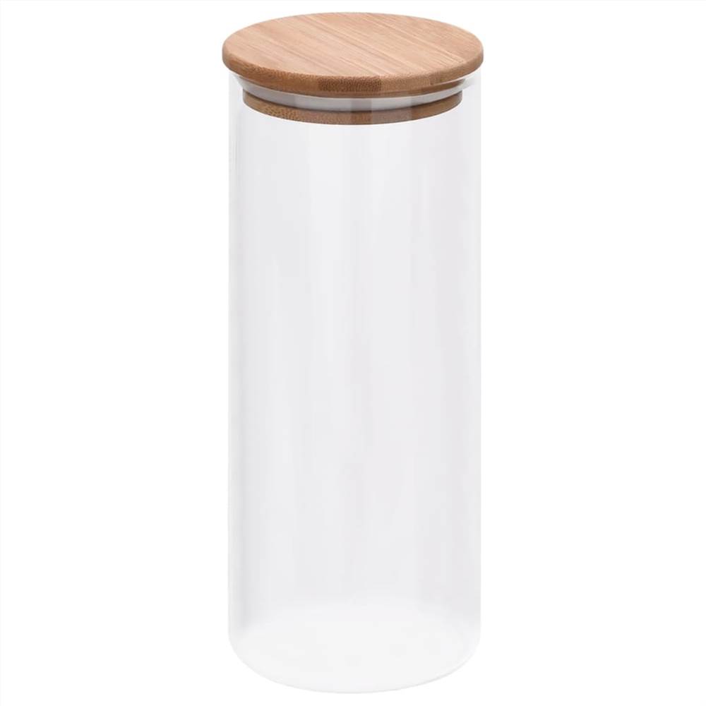 Storage Glass Jars with Bamboo Lid 6 pcs 1000 ml