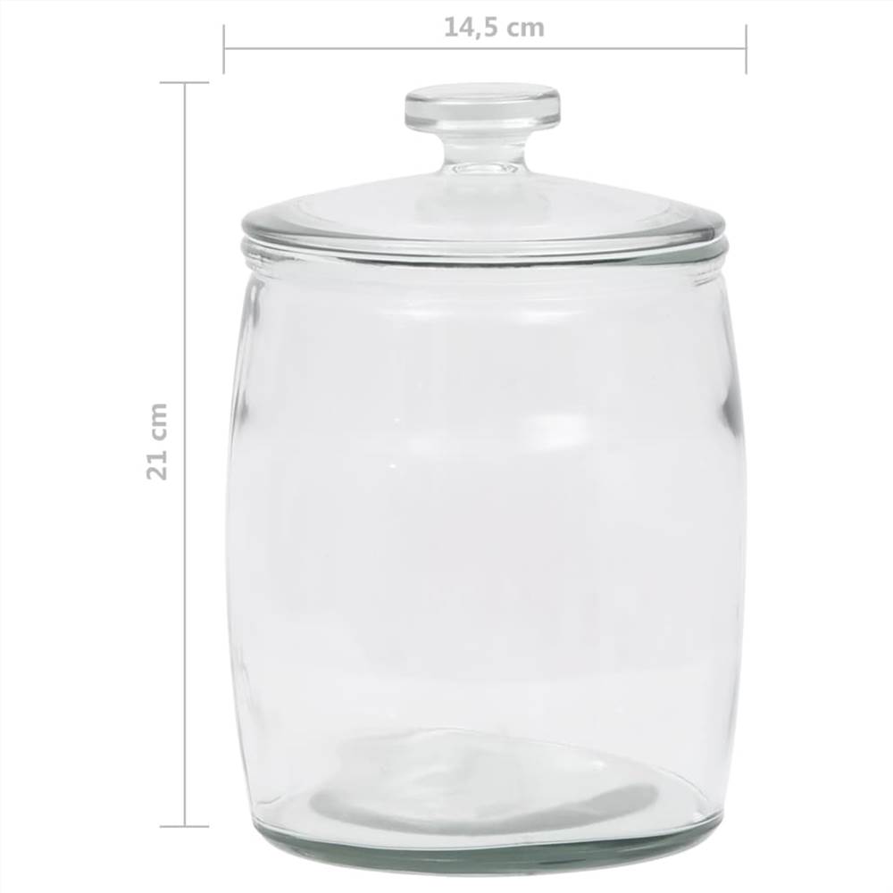 Storage Glass Jars with Lid 4 pcs 2000 ml