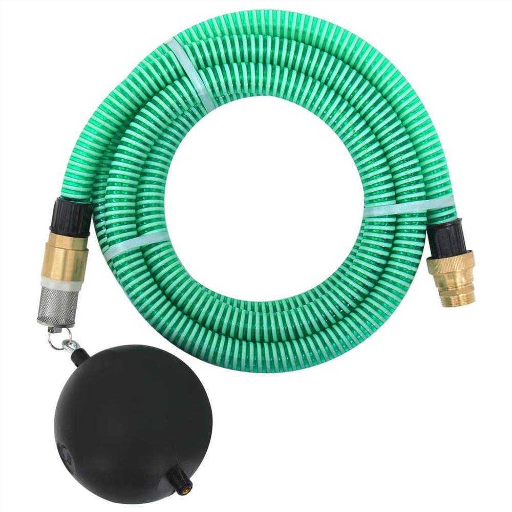 Suction Hose with Brass Connectors 20 m 25 mm Green