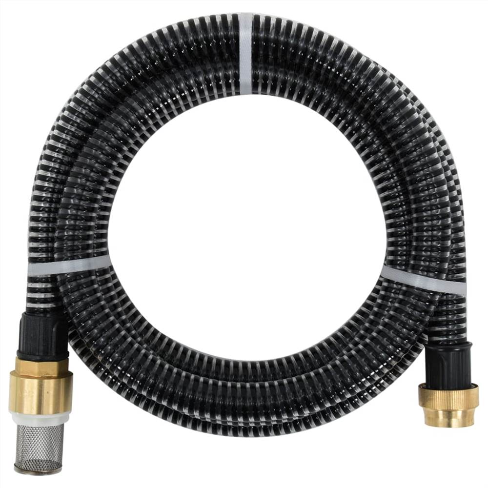 Tubo di aspirazione con connettori in ottone 25 m 25 mm Nero