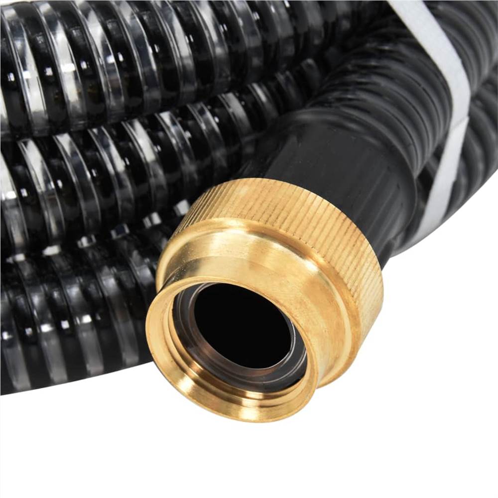 Suction Hose with Brass Connectors 3 m 25 mm Black