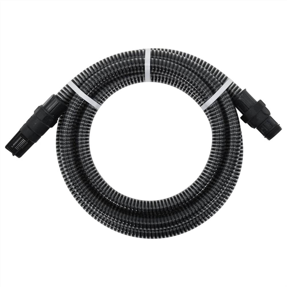 Tubo di aspirazione con connettori in PVC 10 m 22 mm Nero