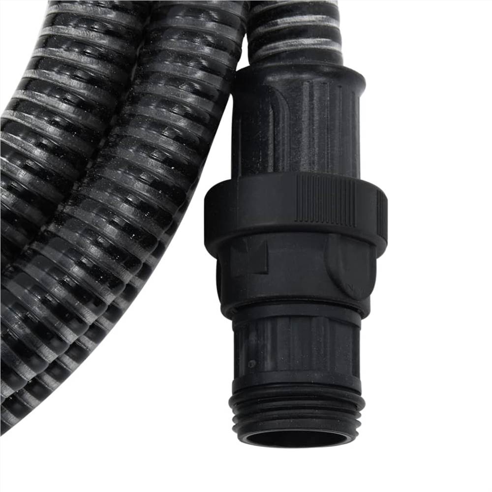 Suction Hose with PVC Connectors 10 m 22 mm Black