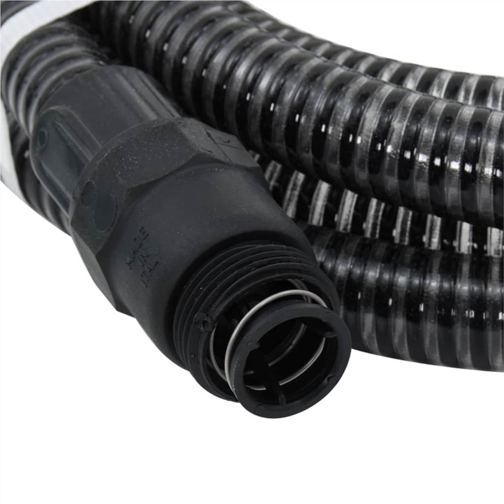 Suction Hose with PVC Connectors 10 m 22 mm Black