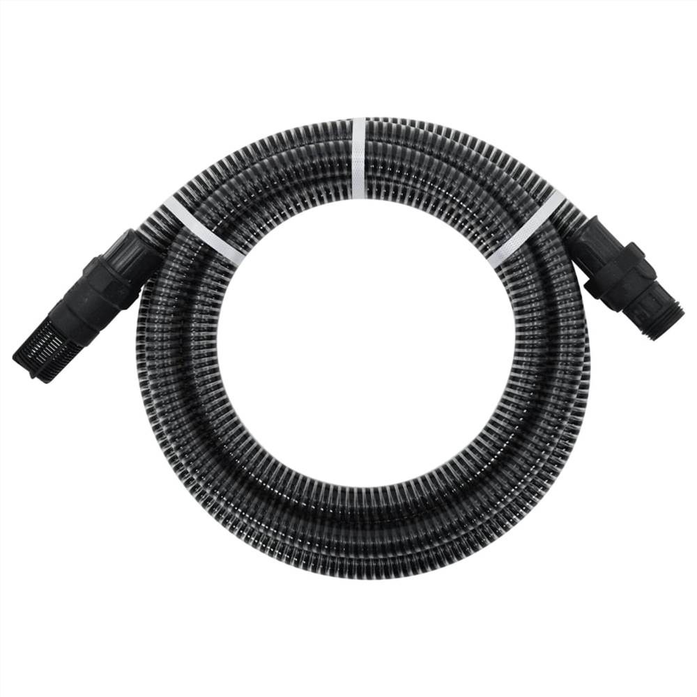 Tubo di aspirazione con connettori in PVC 4 m 22 mm Nero