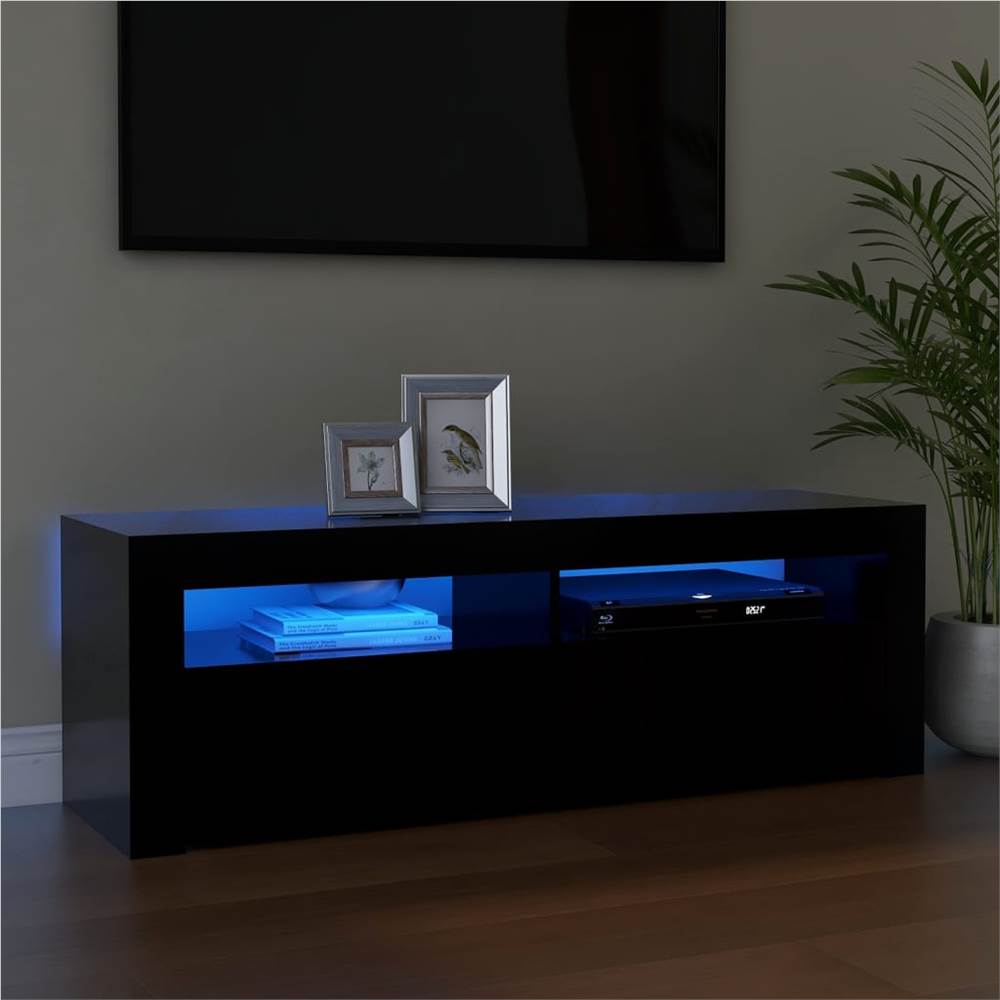 

TV Cabinet with LED Lights Black 120x35x40 cm