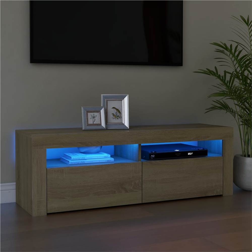 

TV Cabinet with LED Lights Sonoma Oak 120x35x40 cm