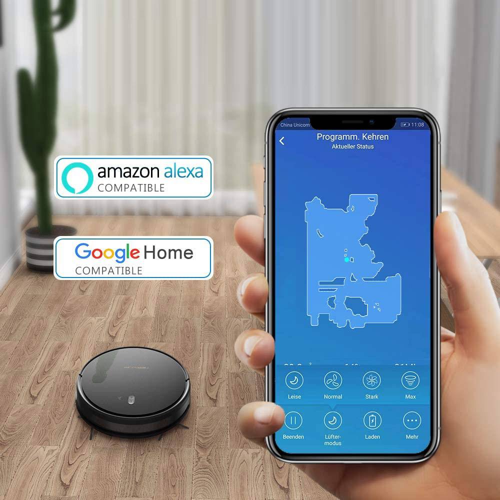 Tesvor M1 Robot Vacuum Cleaner 4000PA Suction Black