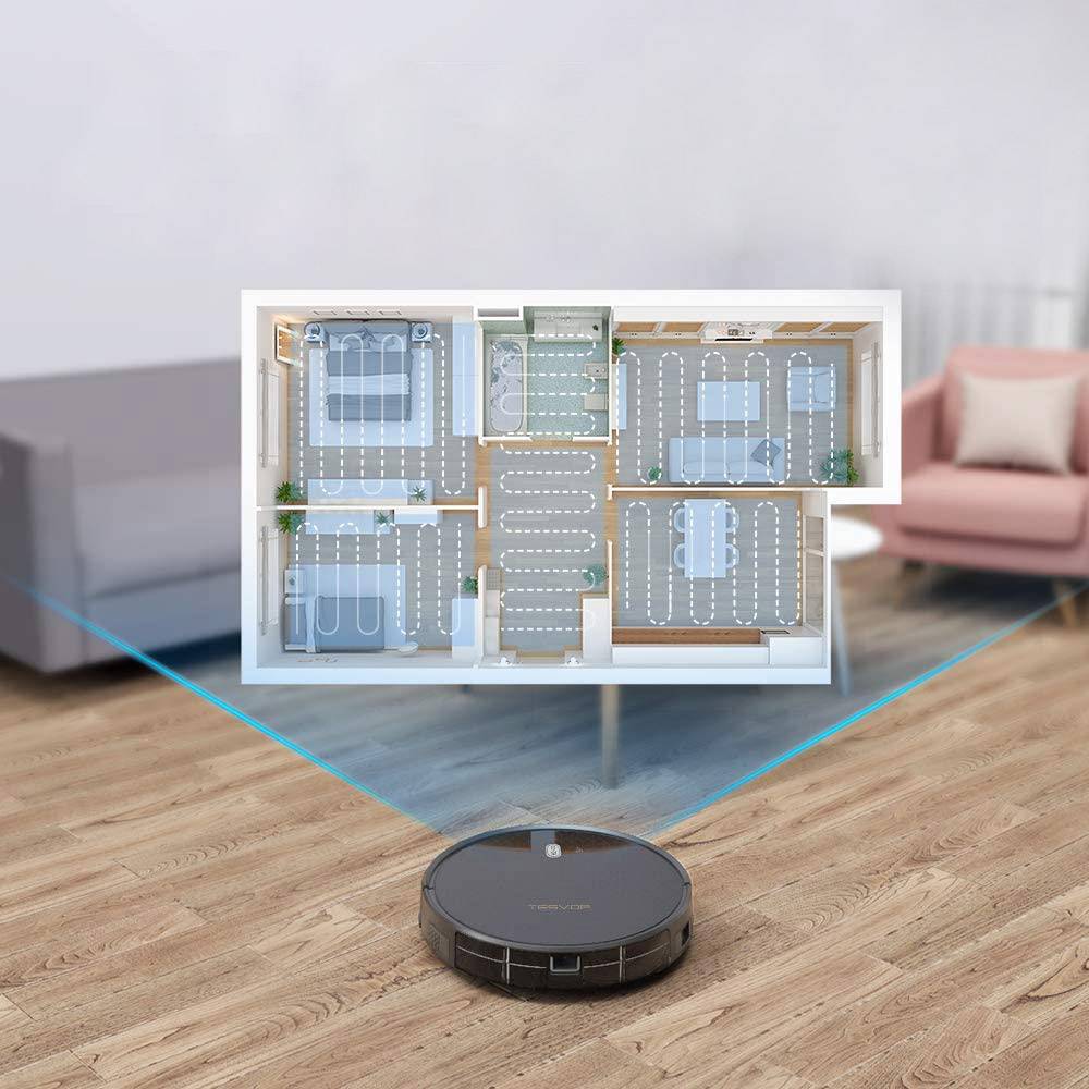 Tesvor M1 Robot Vacuum Cleaner 4000PA Suction Black